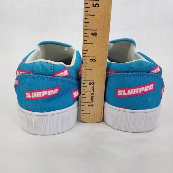 7-Eleven Slurpee Logo Slip-On Shoes Womens Size 6 Aqua Blue Pink Fashion Sneaker - Picture 12 of 12